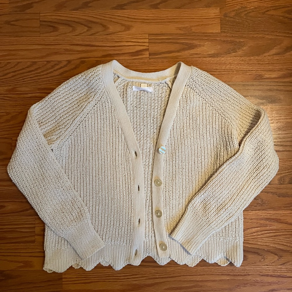 Lauren Conrad Scalloped Hem Cardigan